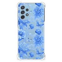 Case voor Samsung Galaxy A73 Flowers Blue - thumbnail