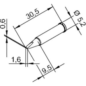 Ersa 102 CD LF 16 Soldeerpunt Beitelvorm, recht Grootte soldeerpunt 1.6 mm Inhoud: 1 stuk(s)