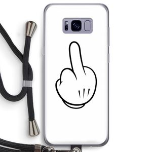 Middle finger white: Samsung Galaxy S8 Transparant Hoesje met koord