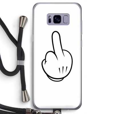 Middle finger white: Samsung Galaxy S8 Transparant Hoesje met koord