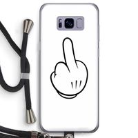 Middle finger white: Samsung Galaxy S8 Transparant Hoesje met koord
