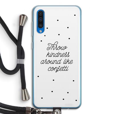 Confetti: Samsung Galaxy A50 Transparant Hoesje met koord