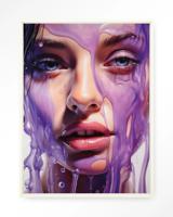 Urban Cotton Wandkleed 'Silver' 80 x 110cm in Floating Frame - off white