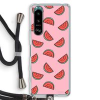 Watermeloen: Sony Xperia 5 III Transparant Hoesje met koord