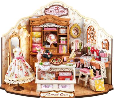 Robotime Elsa's Tailoring Houten Modelbouw Miniatuurhuisje DIY Robotime Elsa's Tailoring Houten Modelbouw Miniatuurhuisje DIY