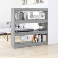 Boekenkast/kamerscherm 100x30x103 cm grijs sonoma eikenkleurig