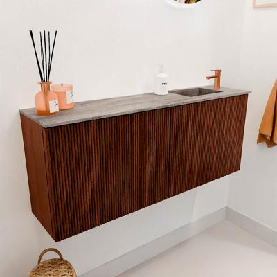 Toiletmeubel Mondiaz Joya Dlux | 100 cm | Meubelkleur Ruby | Faye wastafel Oza Wasbak Rechts | 1 kraangat