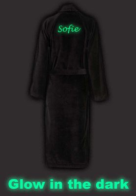 Badjas borduren Glow in the Dark!-kobaltblauw-xs