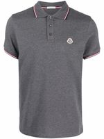 Moncler polo en piqué à patch logo - Gris - thumbnail