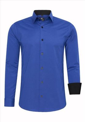 Heren Overhemd Kobalt Blauw - r-44 - JEZOLA