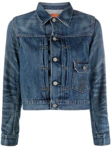 Ralph Lauren RRL veste crop en jean à effet délavé - Bleu