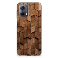 Bumper Hoesje voor Motorola Moto G53 Wooden Cubes - thumbnail