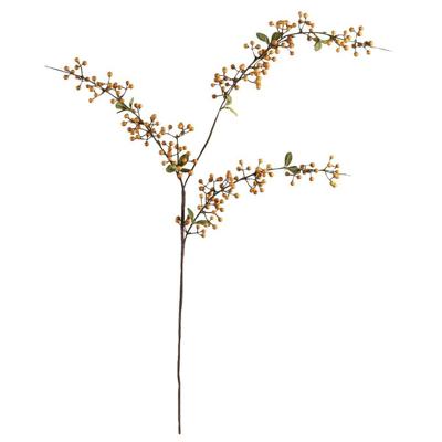 Leen Bakker - Kunstbloem Berry Spray - Oker - 105 Cm - Polyethyleen - Geel