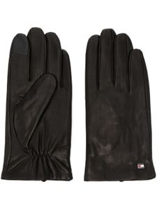 Tommy Hilfiger gants en cuir à patch logo - Noir