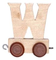 Bongers Speelgoed Houten letter w met wieltjes 6 cm hoog