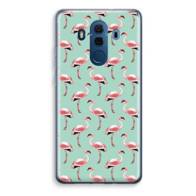 Flamingoprint groen: Huawei Mate 10 Pro Transparant Hoesje