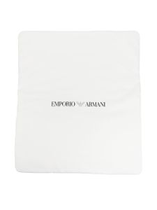 Emporio Armani Kids couverture en coton à logo imprimé - Blanc