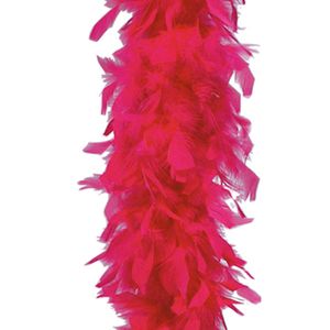 Carnaval verkleed veren Boa kleur fuchsia roze 180 cm   -