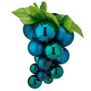 Krist+ decoratie druiventros - blauw - kunststof - 28 cm   -