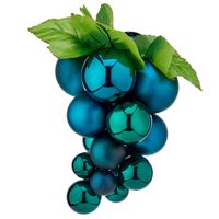 Krist+ decoratie druiventros - blauw - kunststof - 28 cm   - - thumbnail