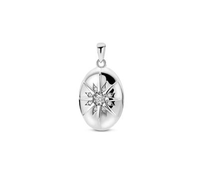 TFT Medaillon Zirkonia Zilver Gerhodineerd Glanzend 19,0 mm x 13,5 mm