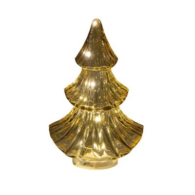 Boompje glas LED 15,5x9,5 cm amber - Annas collection