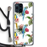 Kleurrijke papegaaien: Oppo Find X3 Pro Transparant Hoesje met koord
