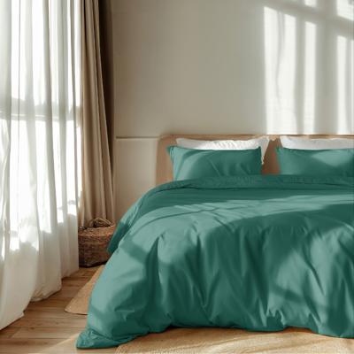 Dekbedovertrek Luna Uni - Eenpersoons (140x220 cm) - Groen Microvezel - Dessin: Effen - Luna Bedding - Dekbed-Discounter.nl