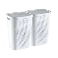 Curver Infinity Recycled Wasmand met deksel - 60L - 2 stuks - Wit