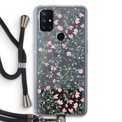 Sierlijke bloemen: OnePlus Nord N10 5G Transparant Hoesje met koord