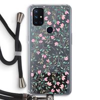 Sierlijke bloemen: OnePlus Nord N10 5G Transparant Hoesje met koord
