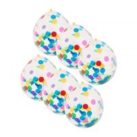 Ballon confetti - multikleur - set van 6 - thumbnail