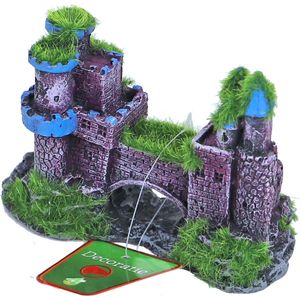 Ornament Kasteel Dubbel+Brug+Mos 11x5cm