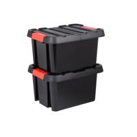 EDA outdoor/tuin opberg box StockR - 2x - vocht- en vorstbestendig - zwart - 58L - 58 x 45 x 33 cm