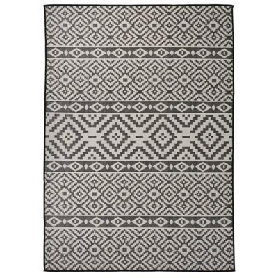 VidaXL Buitenkleed met patroon platgeweven 120x170 cm zwart