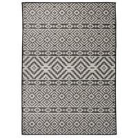 VidaXL Buitenkleed met patroon platgeweven 120x170 cm zwart VidaXL Buitenkleed met patroon platgeweven 120x170 cm zwart