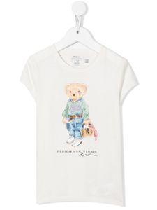 POLO RALPH LAUREN KIDS t-shirt à imprimé Polo Bear - Blanc