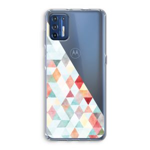 Gekleurde driehoekjes pastel: Motorola Moto G9 Plus Transparant Hoesje