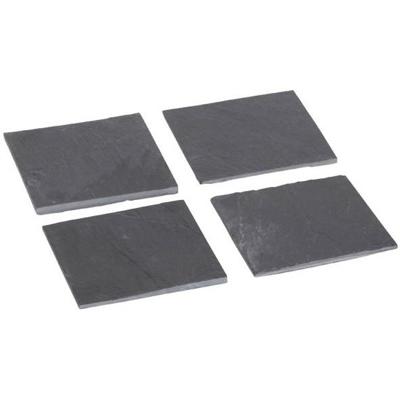 Leisteen glas onderzetters 8x stuks 10 cm