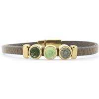 Qoss Taupe Armband Merel Dennengroen | Goud - Maat XL