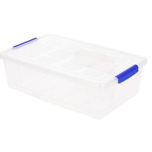 5x Opslagbakjes/organizers met deksel 2 liter 25 cm transparant