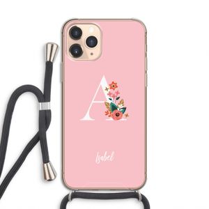 Pink Bouquet: iPhone 11 Pro Transparant Hoesje met koord