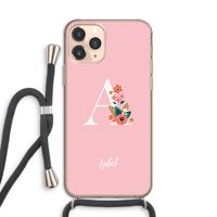 Pink Bouquet: iPhone 11 Pro Transparant Hoesje met koord