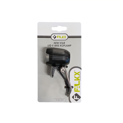 Falkx led koplamp e-bike met lichtkabel en reflector 30lx, 6v-48v (hangverpakking)