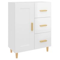 vidaXL Dressoir 69,5x34x90 cm bewerkt hout hoogglans wit - thumbnail