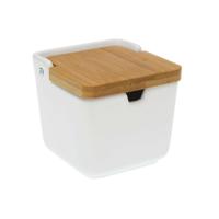 Suikerpot Bamboe Dolomite (9,2 x 9,2 x 9 cm) Kleur Wit