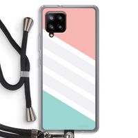 Strepen pastel: Samsung Galaxy A42 5G Transparant Hoesje met koord