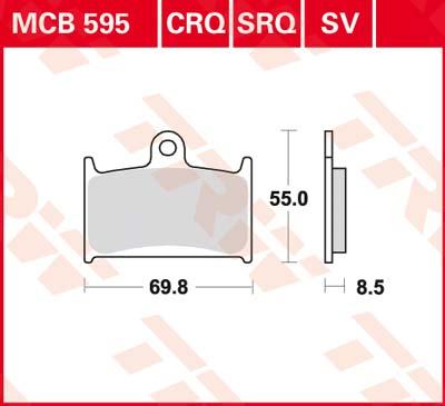 TRW Remblokken, en remschoenen voor de moto, MCB595SV Sinter street