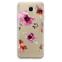 Geschilderde bloemen: Samsung Galaxy J6 (2018) Transparant Hoesje