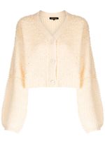 tout a coup cardigan crop en tweed - Jaune